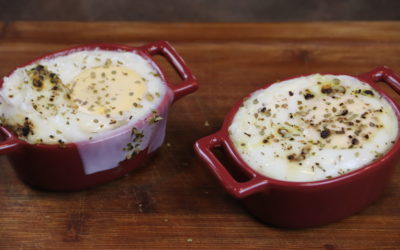 Recette vidéo œufs cocotte chèvre miel laurier