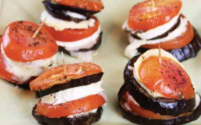 Recette vidéo millefeuilles aubergine tomate & chèvre