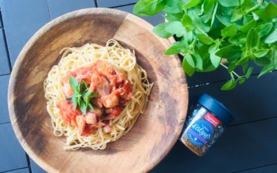 Spaghettis aux calamars et sauce tomate maison