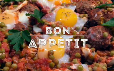 Tajine de boulettes, petits pois, œufs – Assaisonnement Oriental BIO